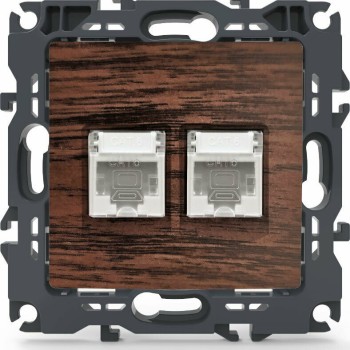 Aca Prime Διπλή Πρίζα Δικτύου RJ45 χωρίς Πλαίσιο Τύπου Cat6 σε Καφέ Χρώμα  Aca Prime Διπλή Πρίζα Δικτύου RJ45 χωρίς Πλαίσιο Τύπου Cat6 σε Καφέ Χρώμα