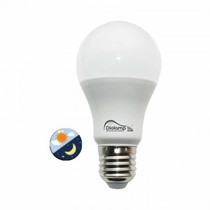 Diolamp Λάμπα LED για Ντουί E27 Ψυχρό Λευκό 9W 6000K 970lm με Φωτοκύτταρο Ημέρας - Νύχτας LUX609CW