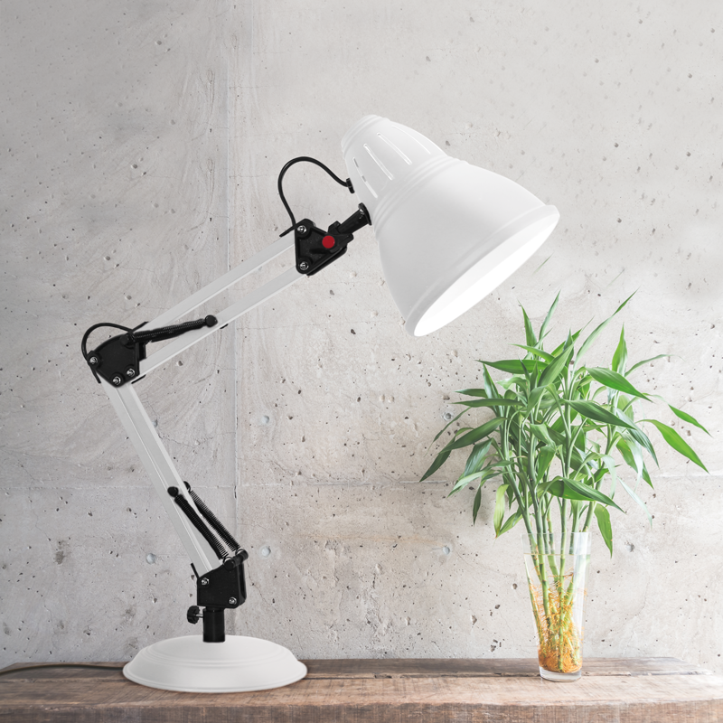 Φ/Σ ΓΡΑΦΕΙΟΥ 1ΧΕ27 ΛΕΥΚΟ ΜΕΤΑΛΛΙΚΟ Φ16ΧΦ15ΧΗ50CM