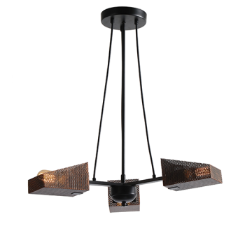 ΚΡΕΜΑΣΤΟ Φ/Σ 3ΧΕ27 ΜΕΤΑΛΛΙΚΟ ΜΑΥΡΟ+ΧΑΛΚΙΝΟ ΠΛΕΓΜΑ Φ60ΧΗ77CM