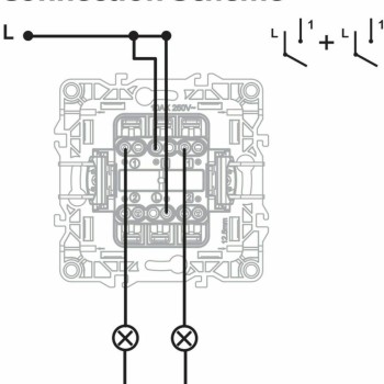 Aca Prime Χωνευτός Διακόπτης Τοίχου για Έλεγχο Φωτισμού χωρίς Πλαίσιο και Δύο Πλήκτρα Σαμπανιζέ 