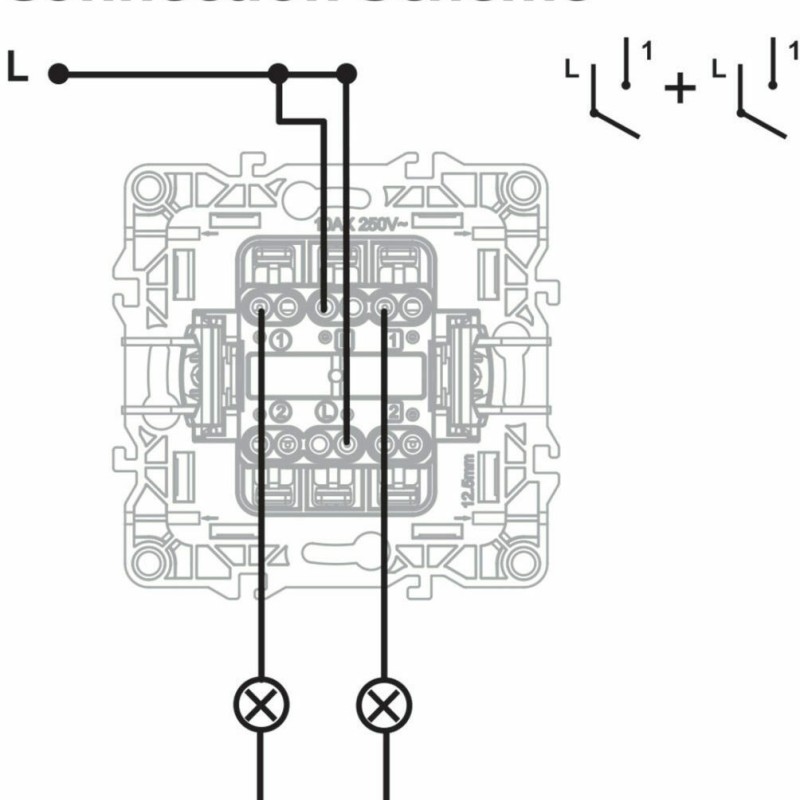 Aca Prime Χωνευτός Διακόπτης Τοίχου για Έλεγχο Φωτισμού χωρίς Πλαίσιο και Δύο Πλήκτρα Σαμπανιζέ 