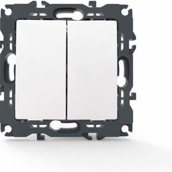 Aca Prime Χωνευτός Διακόπτης Τοίχου για Έλεγχο Φωτισμού χωρίς Πλαίσιο και Δύο Πλήκτρα Λευκός