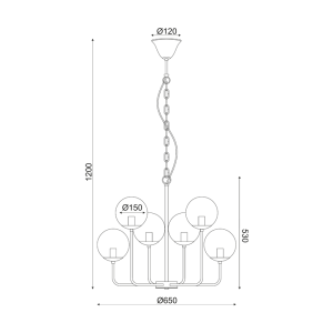ΚΡΕΜΑΣΤΟ Φ/Σ 6ΧΕ14 ΚΕΧΡΙΜΠΑΡΙ ΓΥΑΛΙ+ΜΕΤΑΛΛΟ ΜΑΥΡΟ Φ65ΧΗ120CM