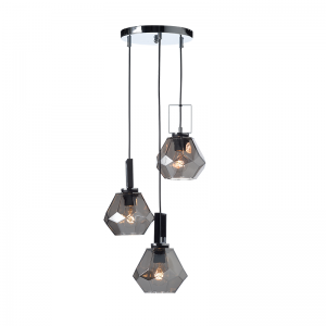 ΚΡΕΜΑΣΤΟ Φ/Σ 3ΧΕ27 ΓΥΑΛΙ ΦΙΜΕ+ΧΡΩΜΙΟ ΜΕΤΑΛΛΟ Φ30ΧΗ101CM