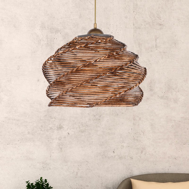 Κρεμαστό Φωτιστικό Μονόφωτο Καφέ Φ35x80cm E27 Κρεμαστό Φωτιστικό Μονόφωτο Καφέ Φ35x80cm E27