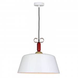 Φωτιστικό Κρεμαστό Μονόφωτο Μεταλλικό Άσπρο Γυαλιστερό Ε27 40x40x150cm