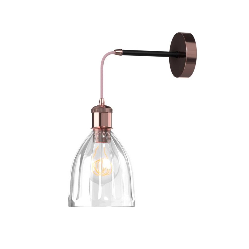 Φωτιστικό Τοίχου Γυάλινο Ε27 14x14x20cm Φωτιστικό Τοίχου Γυάλινο Ε27 14x14x20cm