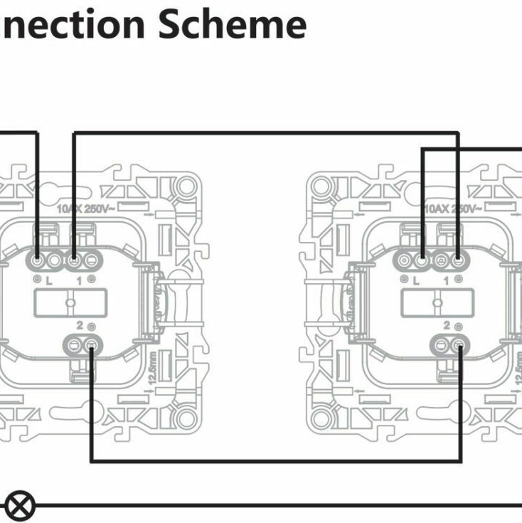 Aca Prime Χωνευτός Διακόπτης Τοίχου για Έλεγχο Φωτισμού χωρίς Πλαίσιο και Ένα Πλήκτρο Aller Retour Σαμπανιζέ