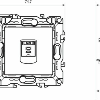Aca Prime Μονή Πρίζα Δικτύου RJ45 χωρίς Πλαίσιο Τύπου Cat6 σε Ανθρακί Χρώμα 1000113205