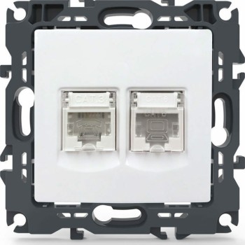 Aca Prime Μονή Πρίζα Δικτύου και Τηλεφώνου RJ45/RJ11 χωρίς Πλαίσιο Τύπου Cat6 σε Λευκό Χρώμα 1000113401