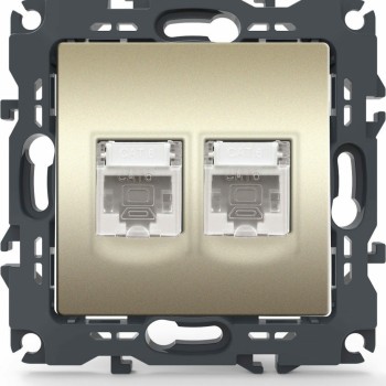 Aca Prime Διπλή Πρίζα Δικτύου RJ45 χωρίς Πλαίσιο Τύπου Cat6 σε Σαμπανιζέ Χρώμα 1000113304 Aca Prime Διπλή Πρίζα Δικτύου RJ45 χωρίς Πλαίσιο Τύπου Cat6 σε Σαμπανιζέ Χρώμα 1000113304