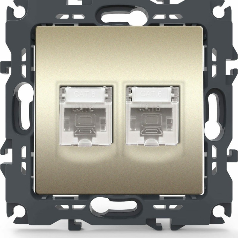 Aca Prime Διπλή Πρίζα Δικτύου RJ45 χωρίς Πλαίσιο Τύπου Cat6 σε Σαμπανιζέ Χρώμα 1000113304 Aca Prime Διπλή Πρίζα Δικτύου RJ45 χωρίς Πλαίσιο Τύπου Cat6 σε Σαμπανιζέ Χρώμα 1000113304