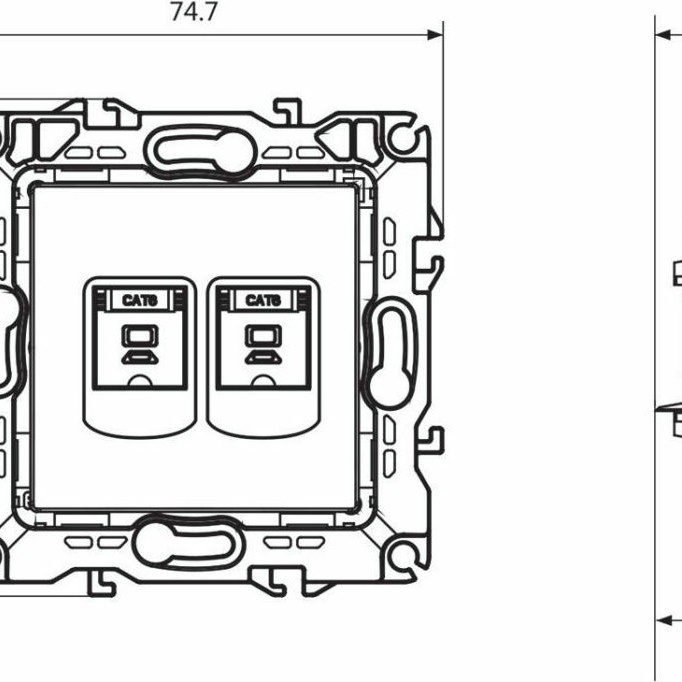 Aca Prime Διπλή Πρίζα Δικτύου RJ45 χωρίς Πλαίσιο Τύπου Cat6 σε Λευκό Χρώμα 1000113301