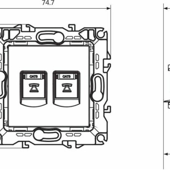 Aca Πρίζα Τηλεφώνου χωρίς Πλαίσιο Διπλή σε Ανθρακί Χρώμα 1000113105