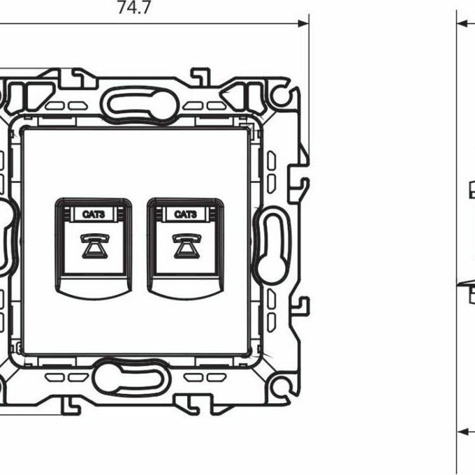 Aca Πρίζα Τηλεφώνου χωρίς Πλαίσιο Διπλή σε Λευκό Χρώμα 1000113101