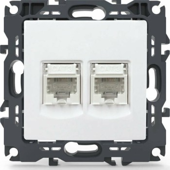 Aca Πρίζα Τηλεφώνου χωρίς Πλαίσιο Διπλή σε Λευκό Χρώμα 1000113101