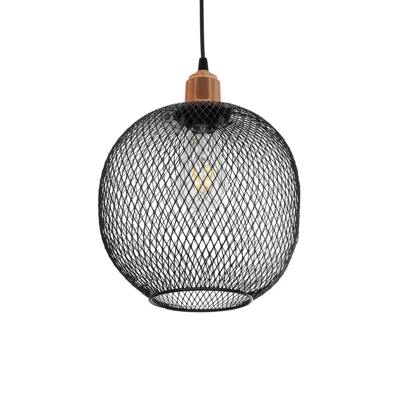 GLOBOSTAR® WIRE 203-0004 Μοντέρνο Κρεμαστό Φωτιστικό Οροφής με Ντουί 1 x E27 AC 220-240V IP20 - Μαύρο & Χάλκινο - Μ25 x Π25 x Υ30cm GLOBOSTAR® WIRE 203-0004 Μοντέρνο Κρεμαστό Φωτιστικό Οροφής με Ντουί 1 x E27 AC 220-240V IP20 - Μαύρο & Χάλκινο - Μ25 x Π25 x Υ30cm
