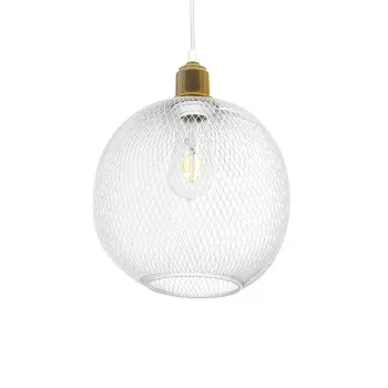 GLOBOSTAR® WIRE 203-0005 Μοντέρνο Κρεμαστό Φωτιστικό Οροφής με Ντουί 1 x E27 AC 220-240V IP20 - Λευκό & Χρυσό - Μ25 x Π25 x Υ30cm GLOBOSTAR® WIRE 203-0005 Μοντέρνο Κρεμαστό Φωτιστικό Οροφής με Ντουί 1 x E27 AC 220-240V IP20 - Λευκό & Χρυσό - Μ25 x Π25 x Υ30cm