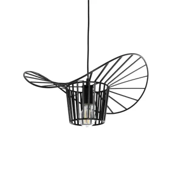 GLOBOSTAR® LUMINOVA 61462 Μοντέρνο Κρεμαστό Φωτιστικό Οροφής με Ντουί 1 x E27 AC 220-240V IP20 - Μαύρο - Μ40 x Π40 x Υ20cm