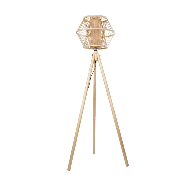 GloboStar® POPPY 01985 Boho Επιδαπέδιο Φωτιστικό Μονόφωτο 1 x E27 IP20 Μπεζ Ξύλο - Μ58 x Π58 x Υ151cm GloboStar® POPPY 01985 Boho Επιδαπέδιο Φωτιστικό Μονόφωτο 1 x E27 IP20 Μπεζ Ξύλο - Μ58 x Π58 x Υ151cm