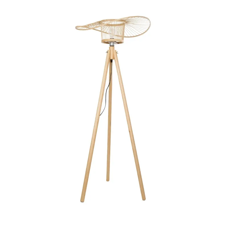 GloboStar® POPPY 01987 Boho Επιδαπέδιο Φωτιστικό Μονόφωτο 1 x E27 IP20 Μπεζ Ξύλο - Μ58 x Π58 x Υ138cm GloboStar® POPPY 01987 Boho Επιδαπέδιο Φωτιστικό Μονόφωτο 1 x E27 IP20 Μπεζ Ξύλο - Μ58 x Π58 x Υ138cm