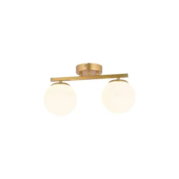 GLOBOSTAR® LUCENA 201-0035 Vintage Φωτιστικό Οροφής με Ντουί 2 x E27 AC 220-240V IP20 - Λευκό & Χρυσό - Μ50 x Π20 x Υ25cm GLOBOSTAR® LUCENA 201-0035 Vintage Φωτιστικό Οροφής με Ντουί 2 x E27 AC 220-240V IP20 - Λευκό & Χρυσό - Μ50 x Π20 x Υ25cm