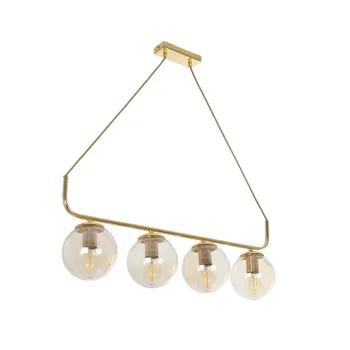 GLOBOSTAR® LATTICE 203-0019 Μοντέρνο Κρεμαστό Φωτιστικό Οροφής με Ντουί 4 x E27 AC 220-240V IP20 - Χρυσό - Μ78 x Π15 x Υ81cm