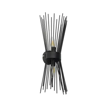 GLOBOSTAR® HORN 203-0043 Vintage Φωτιστικό Τοίχου - Απλίκα με Ντουί 2 x E14 AC 220-240V IP20 - Μαύρο - Μ14 x Π17 x Υ44.5cm GLOBOSTAR® HORN 203-0043 Vintage Φωτιστικό Τοίχου - Απλίκα με Ντουί 2 x E14 AC 220-240V IP20 - Μαύρο - Μ14 x Π17 x Υ44.5cm