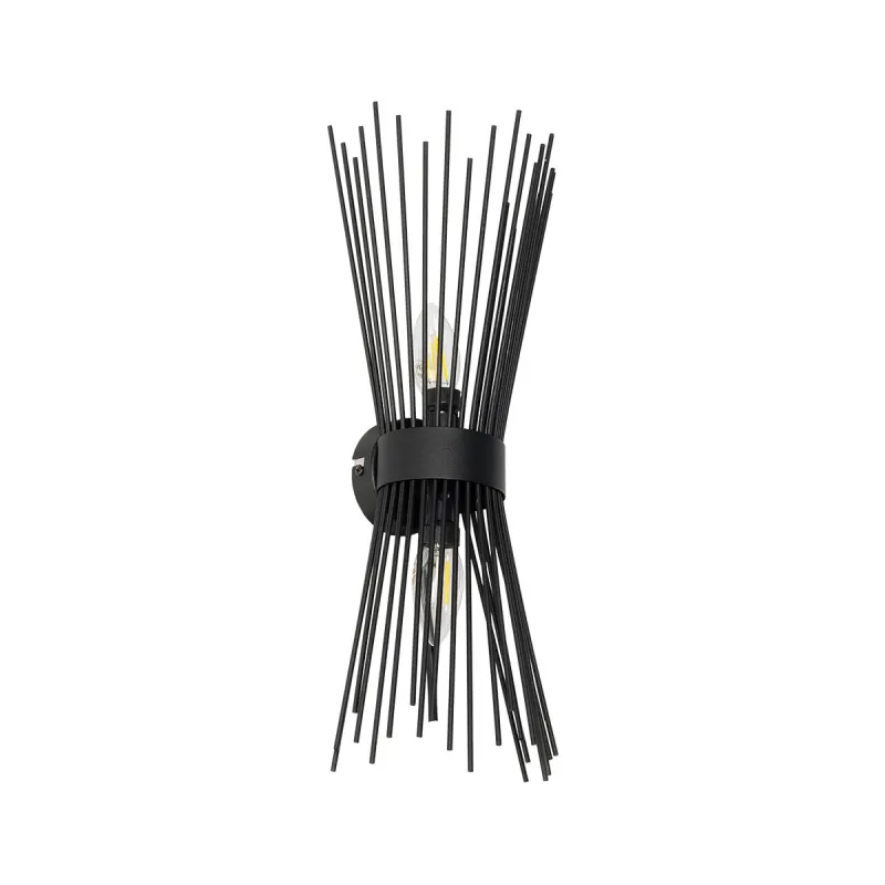 GLOBOSTAR® HORN 203-0043 Vintage Φωτιστικό Τοίχου - Απλίκα με Ντουί 2 x E14 AC 220-240V IP20 - Μαύρο - Μ14 x Π17 x Υ44.5cm GLOBOSTAR® HORN 203-0043 Vintage Φωτιστικό Τοίχου - Απλίκα με Ντουί 2 x E14 AC 220-240V IP20 - Μαύρο - Μ14 x Π17 x Υ44.5cm