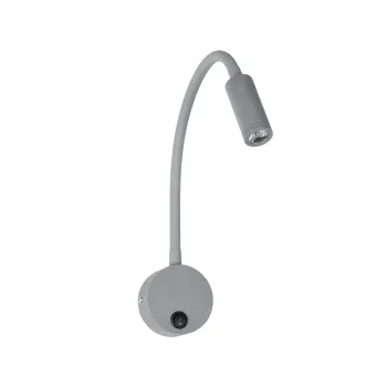 GLOBOSTAR® GOOSE 61689 Μοντέρνο Φωτιστικό Τοίχου - Απλίκα Ξενοδοχείου Reading Light LED 3W 300lm 36° AC 220-240V IP20 Θερμό Λευκό 2700K - CREE XPE Chip & TÜV SÜD Driver - Γκρι Ανθρακί Ματ - Μ6.5 x Π15 x Υ24.5cm - 3 Χρόνια Εγγύηση