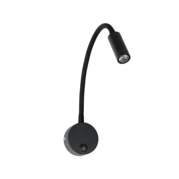 GLOBOSTAR® GOOSE 61690 Μοντέρνο Φωτιστικό Τοίχου - Απλίκα Ξενοδοχείου Reading Light LED 3W 300lm 36° AC 220-240V IP20 Θερμό Λευκό 2700K - CREE XPE Chip & TÜV SÜD Driver - Μαύρο Ματ - Μ6.5 x Π15 x Υ24.5cm - 3 Χρόνια Εγγύηση