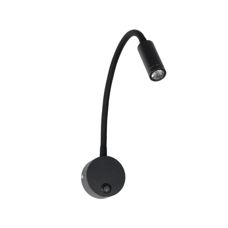 GLOBOSTAR® GOOSE 61690 Μοντέρνο Φωτιστικό Τοίχου - Απλίκα Ξενοδοχείου Reading Light LED 3W 300lm 36° AC 220-240V IP20 Θερμό Λευκό 2700K - CREE XPE Chip & TÜV SÜD Driver - Μαύρο Ματ - Μ6.5 x Π15 x Υ24.5cm - 3 Χρόνια Εγγύηση GLOBOSTAR® GOOSE 61690 Μοντέρνο Φωτιστικό Τοίχου - Απλίκα Ξενοδοχείου Reading Light LED 3W 300lm 36° AC 220-240V IP20 Θερμό Λευκό 2700K - CREE XPE Chip & TÜV SÜD Driver - Μαύρο Ματ - Μ6.5 x Π15 x Υ24.5cm - 3 Χρόνια Εγγύηση