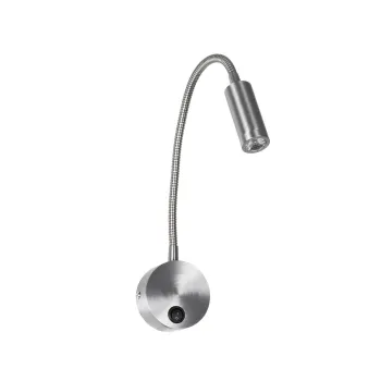 GLOBOSTAR® GOOSE 61691 Μοντέρνο Φωτιστικό Τοίχου - Απλίκα Ξενοδοχείου Reading Light LED 3W 300lm 36° AC 220-240V IP20 Θερμό Λευκό 2700K - CREE XPE Chip & TÜV SÜD Driver - Νίκελ Βούρτσας - Μ6.5 x Π15 x Υ24.5cm - 3 Χρόνια Εγγύηση