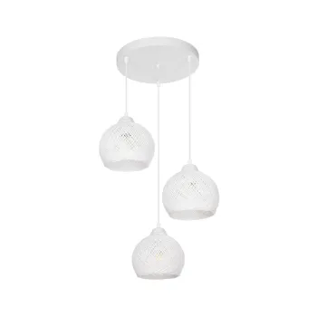 GLOBOSTAR® YASAM 203-0023 Vintage Κρεμαστό Φωτιστικό Οροφής με Ντουί 3 x E27 AC 220-240V IP20 - Λευκό - Μ42 x Π42 x Υ54cm GLOBOSTAR® YASAM 203-0023 Vintage Κρεμαστό Φωτιστικό Οροφής με Ντουί 3 x E27 AC 220-240V IP20 - Λευκό - Μ42 x Π42 x Υ54cm