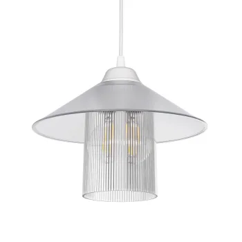 GLOBOSTAR® PROMO 203-0088 Μοντέρνο Κρεμαστό Φωτιστικό Οροφής με Ντουί 1 x E27 AC 220-240V IP20 - Λευκό - Μ25.5 x Π25.5 x Υ20cm