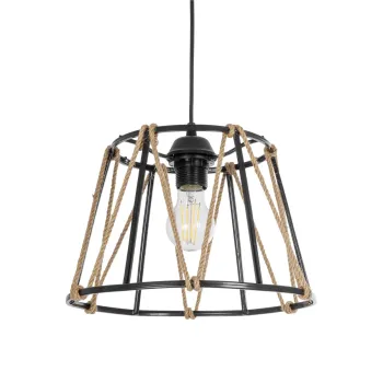 GLOBOSTAR® JUTE 203-0090 Μοντέρνο Κρεμαστό Φωτιστικό Οροφής με Ντουί 1 x E27 AC 220-240V IP20 - Μαύρο & Μπεζ - Μ30 x Π30 x Υ23cm GLOBOSTAR® JUTE 203-0090 Μοντέρνο Κρεμαστό Φωτιστικό Οροφής με Ντουί 1 x E27 AC 220-240V IP20 - Μαύρο & Μπεζ - Μ30 x Π30 x Υ23cm