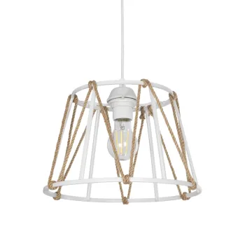 GLOBOSTAR® JUTE 203-0091 Μοντέρνο Κρεμαστό Φωτιστικό Οροφής με Ντουί 1 x E27 AC 220-240V IP20 - Λευκό & Μπεζ - Μ30 x Π30 x Υ23cm GLOBOSTAR® JUTE 203-0091 Μοντέρνο Κρεμαστό Φωτιστικό Οροφής με Ντουί 1 x E27 AC 220-240V IP20 - Λευκό & Μπεζ - Μ30 x Π30 x Υ23cm