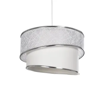 GLOBOSTAR® SONIA 203-0115 Μοντέρνο Κρεμαστό Φωτιστικό Οροφής με Ντουί 1 x E27 AC 220-240V IP20 - Λευκό & Ασημί - Μ30 x Π30 x Υ24cm