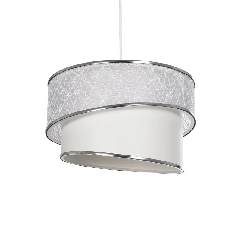 GLOBOSTAR® SONIA 203-0115 Μοντέρνο Κρεμαστό Φωτιστικό Οροφής με Ντουί 1 x E27 AC 220-240V IP20 - Λευκό & Ασημί - Μ30 x Π30 x Υ24cm GLOBOSTAR® SONIA 203-0115 Μοντέρνο Κρεμαστό Φωτιστικό Οροφής με Ντουί 1 x E27 AC 220-240V IP20 - Λευκό & Ασημί - Μ30 x Π30 x Υ24cm