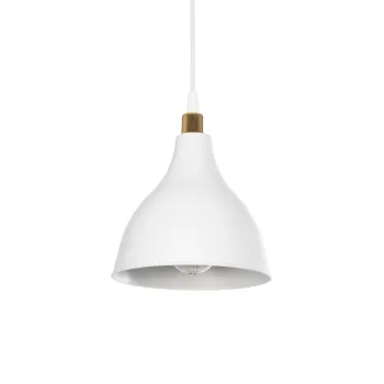 GLOBOSTAR® RADE 203-0125 Μοντέρνο Κρεμαστό Φωτιστικό Οροφής με Ντουί 1 x E27 AC 220-240V IP20 - Λευκό & Χρυσό - Μ18.5 x Π18.5 x Υ23cm