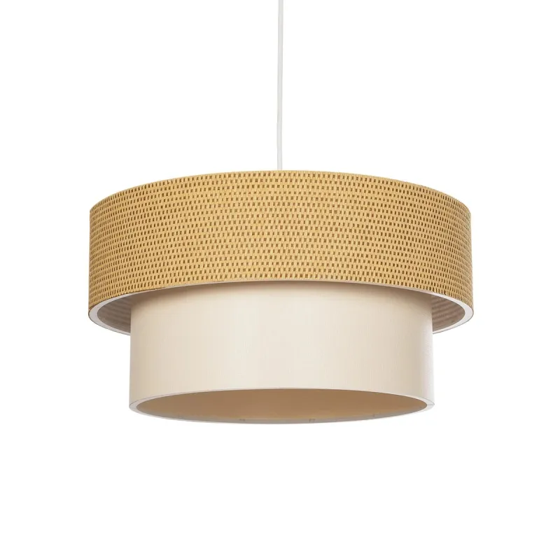 GLOBOSTAR® LIVA 203-0174 Μοντέρνο Κρεμαστό Φωτιστικό Οροφής με Ντουί 1 x E27 AC 220-240V IP20 - Μπεζ - Μ38 x Π38 x Υ30cm