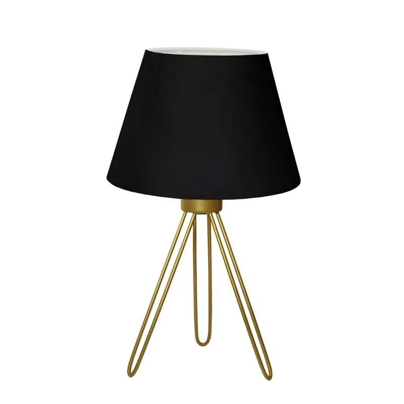 GloboStar® TRIP 204-0085 Μοντέρνο Eπιτραπέζιο Φωτιστικό Πορτατίφ Μονόφωτο 1 x E27 IP20 Χρυσό Μέταλλο με Μαύρο Ύφασμα - Μ22 x Π22 x Υ33cm GloboStar® TRIP 204-0085 Μοντέρνο Eπιτραπέζιο Φωτιστικό Πορτατίφ Μονόφωτο 1 x E27 IP20 Χρυσό Μέταλλο με Μαύρο Ύφασμα - Μ22 x Π22 x Υ33cm