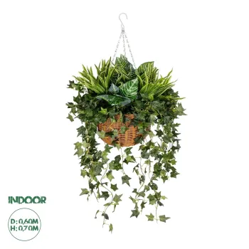 GloboStar® Artificial Garden VARIOUS HANGING PLANT 20623 Τεχνητό Κρεμαστό Διακοσμητικό Φυτό Φτέρης Π60 x Μ60 x Y70cm GloboStar® Artificial Garden VARIOUS HANGING PLANT 20623 Τεχνητό Κρεμαστό Διακοσμητικό Φυτό Φτέρης Π60 x Μ60 x Y70cm