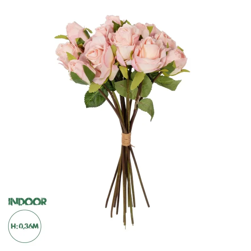 GloboStar® Artificial Garden PINK ROSE BOUQUET 21081 Τεχνητό Διακοσμητικό Μπουκέτο Τριαντάφυλλα Ροζ Y36cm GloboStar® Artificial Garden PINK ROSE BOUQUET 21081 Τεχνητό Διακοσμητικό Μπουκέτο Τριαντάφυλλα Ροζ Y36cm
