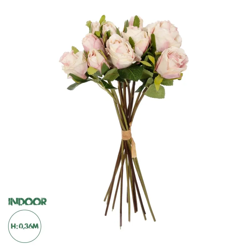GloboStar® Artificial Garden PINK ROSE BOUQUET 21082 Τεχνητό Διακοσμητικό Μπουκέτο Τριαντάφυλλα Ροζ Y36cm GloboStar® Artificial Garden PINK ROSE BOUQUET 21082 Τεχνητό Διακοσμητικό Μπουκέτο Τριαντάφυλλα Ροζ Y36cm