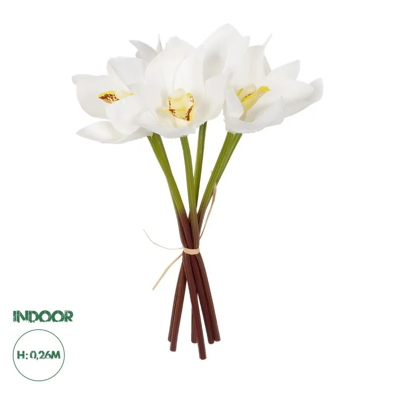 GloboStar® Artificial Garden WHITE ORCHID BOUQUET 21151 Τεχνητό Διακοσμητικό Μπουκέτο Λευκής Ορχιδέας Y26cm GloboStar® Artificial Garden WHITE ORCHID BOUQUET 21151 Τεχνητό Διακοσμητικό Μπουκέτο Λευκής Ορχιδέας Y26cm