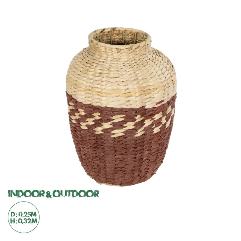 GloboStar® Artificial Garden TOULOUSE 21225 Διακοσμητικό Πλεκτό Καλάθι - Κασπώ Γλάστρα - Flower Pot Μπεζ με Κόκκινο Π25 x M25 x Υ32cm GloboStar® Artificial Garden TOULOUSE 21225 Διακοσμητικό Πλεκτό Καλάθι - Κασπώ Γλάστρα - Flower Pot Μπεζ με Κόκκινο Π25 x M25 x Υ32cm