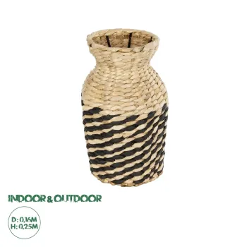 GloboStar® Artificial Garden VERSALLES 21226 Διακοσμητικό Πλεκτό Καλάθι - Κασπώ Γλάστρα - Flower Pot Μπεζ με Μαύρο Π16 x M16 x Υ25cm GloboStar® Artificial Garden VERSALLES 21226 Διακοσμητικό Πλεκτό Καλάθι - Κασπώ Γλάστρα - Flower Pot Μπεζ με Μαύρο Π16 x M16 x Υ25cm