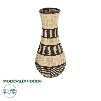 GloboStar® Artificial Garden MONTMARTRE 21227 Διακοσμητικό Πλεκτό Καλάθι - Κασπώ Γλάστρα - Flower Pot Μπεζ με Μαύρο Π20 x M20 x Υ42cm GloboStar® Artificial Garden MONTMARTRE 21227 Διακοσμητικό Πλεκτό Καλάθι - Κασπώ Γλάστρα - Flower Pot Μπεζ με Μαύρο Π20 x M20 x Υ42cm